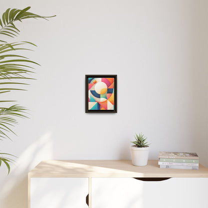 Colorful Geometric Abstract Art Matte Canvas Framed