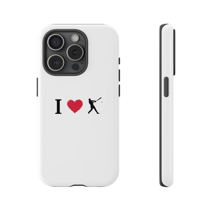 Baseball Love Phone Case, Tough Cases for Sports Lovers, i Heart Baseball Protection, Gift for Players, Cute Sports Case - TRV