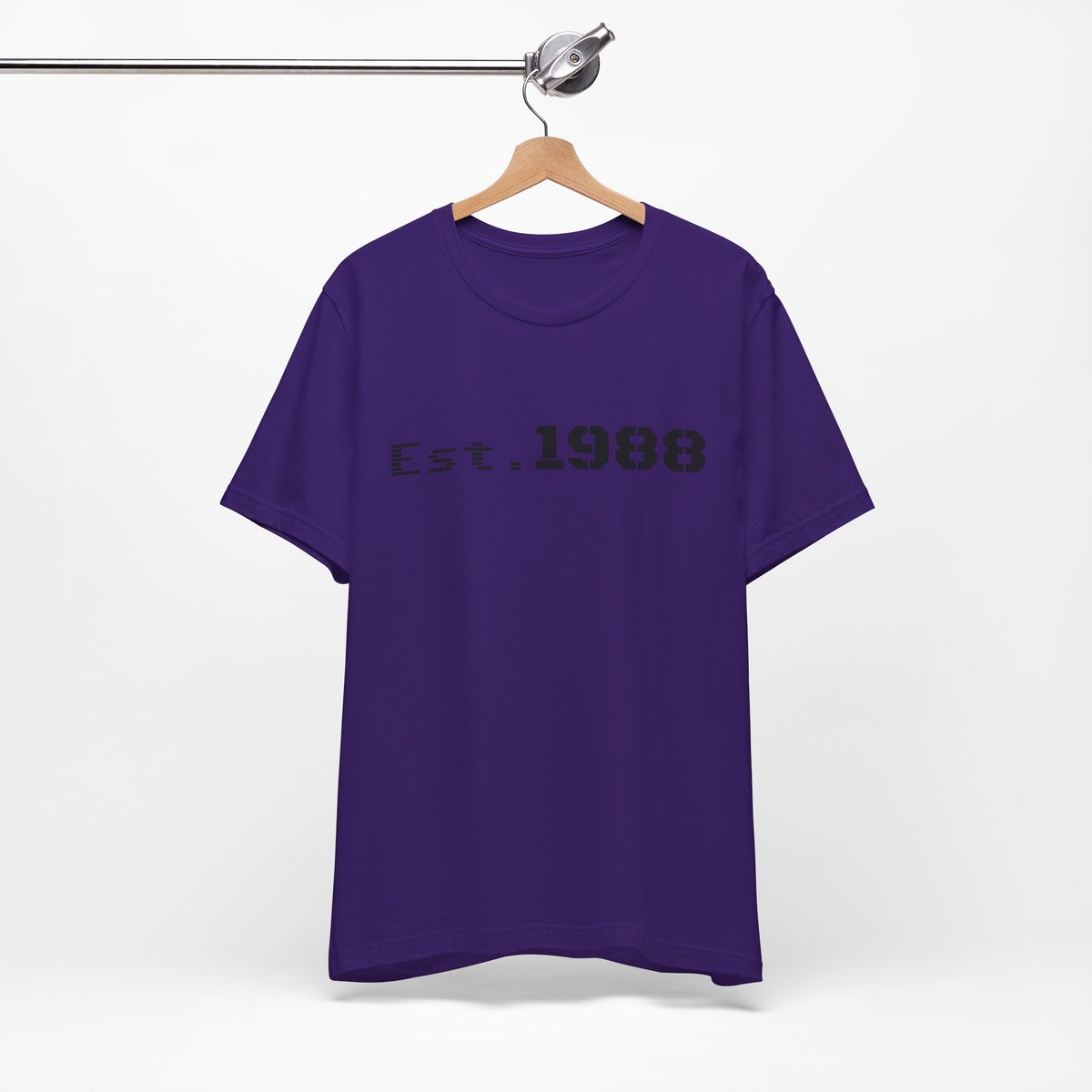 Printify retro logo T-shirt with "Est. 1988" print, casual cotton tee featuring vintage-inspired design and classic fit.