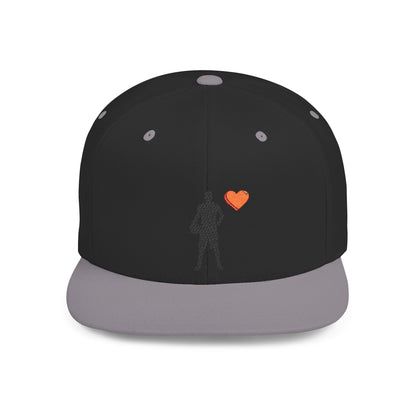 Sporty Love Flat Bill Snapback Hat – Adjustable Cap for Athletes, Casual Wear, Gifts for Sports Fans, Basketball Enthusiasts, Unique - TRV