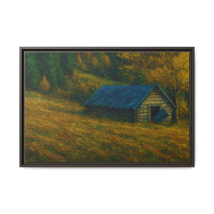 Framed Matte Canvas Print, Rustic Artwork, Farmhouse Decor, Nature Wall Art, Gift for Home, Autumn Decor, Landscape Painting