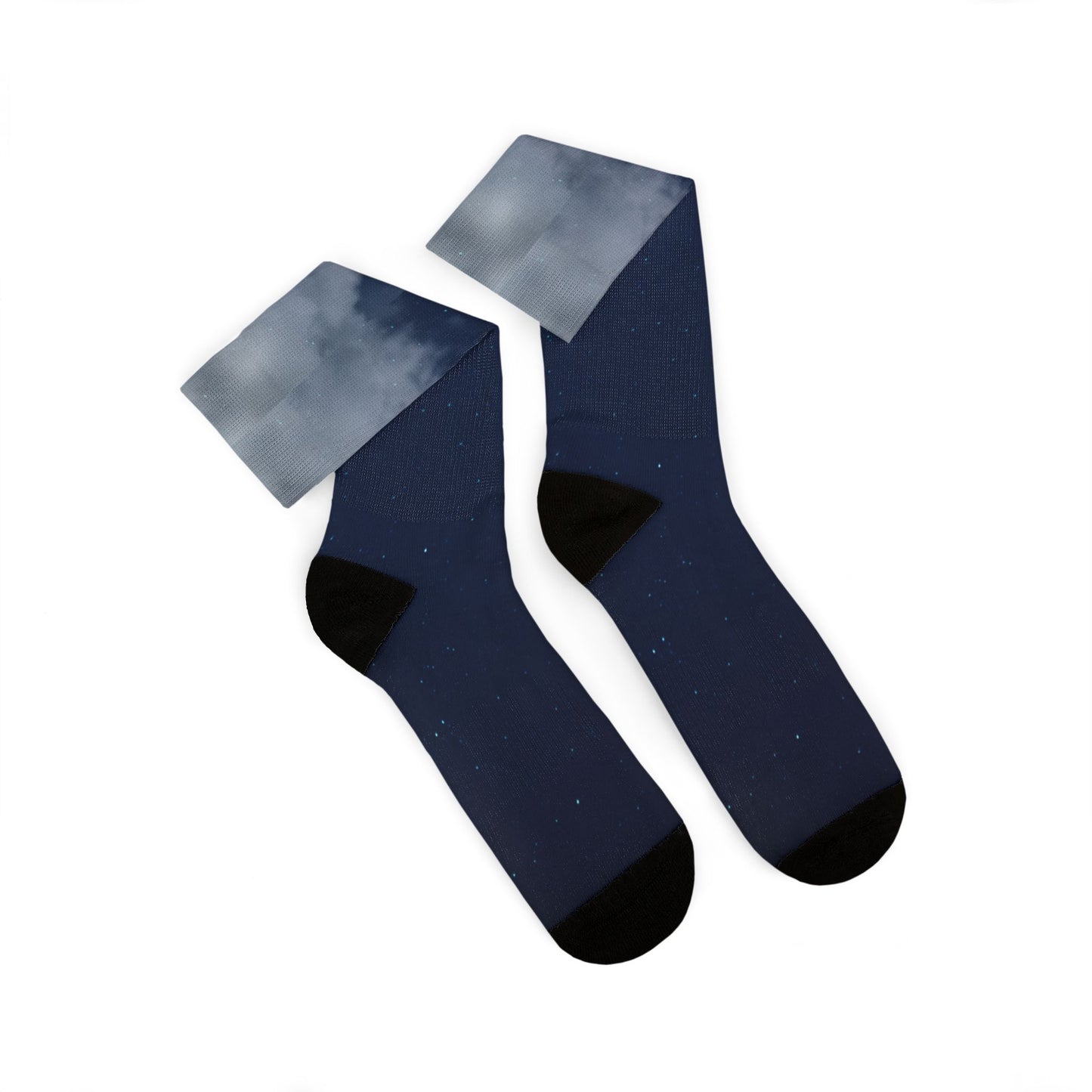 Night Sky Cloud Pattern Socks | Sublimation Crew Socks