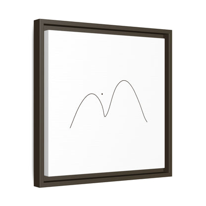 Minimalist mountain line art canvas print with a matte framed finish, designed by Printify.