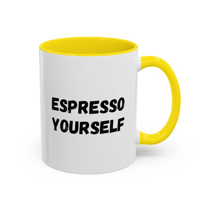 Espresso Yourself Coffee Mug - Fun Black Accented Mug for Coffee Lovers, Great Gift for Birthdays, Christmas, and Housewarming