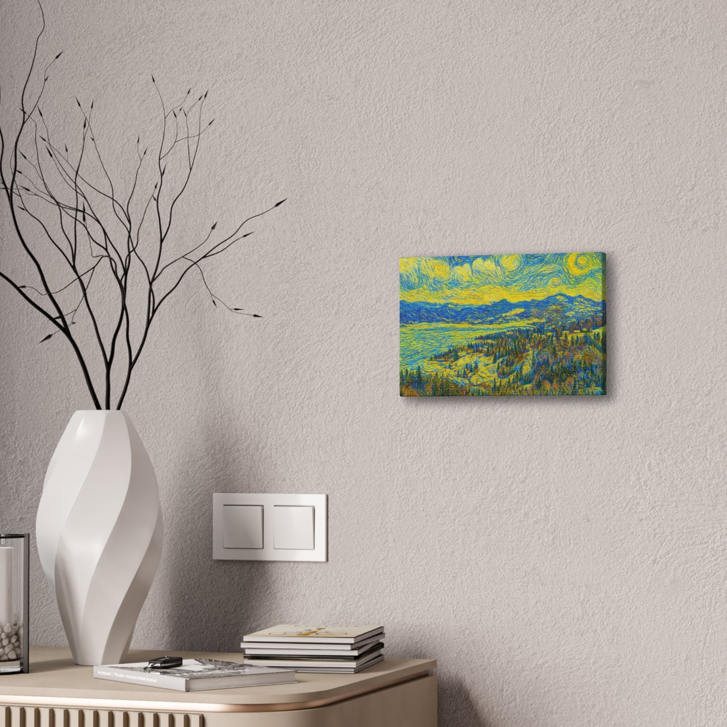 Vibrant Canvas Art, Framed Wall Decor, Modern Home Decor, Landscape Painting, Gift for Art Lovers, Art for Living Room