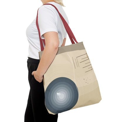 Abstract Neutral Waves Tote Bag | Geometric Circle Pattern