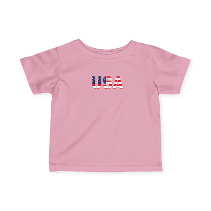 USA Infant Fine Jersey Tee - Cute Baby Shirt, Toddler Clothing, American Flag Tee, Baby Shower Gift, 4th of July Outfit