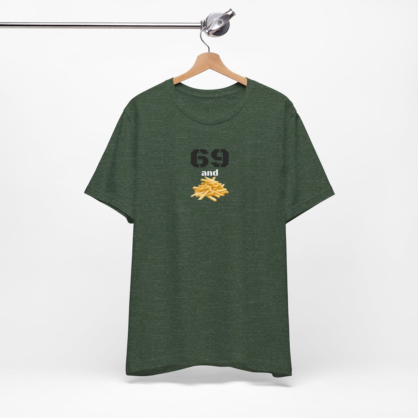 Funny 69 And French Fries Graphic Tee, Casual Humor Shirt, Cute Gift, Stylish Graphic Top, Unisex Quirky T-Shirt, Everyday Wear