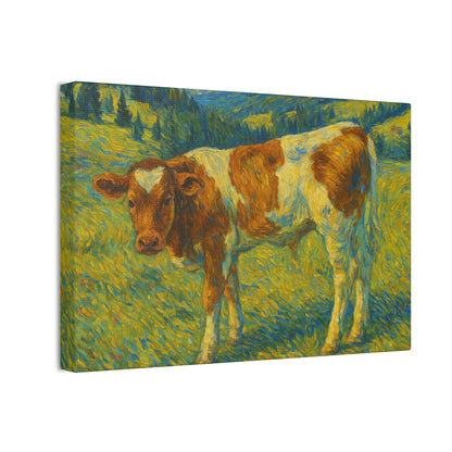 Cow Art Canvas Print, Rustic Farmhouse Decor, Animal Lover Gift, Country Wall Art, Thoughtful Homewarming - TRV