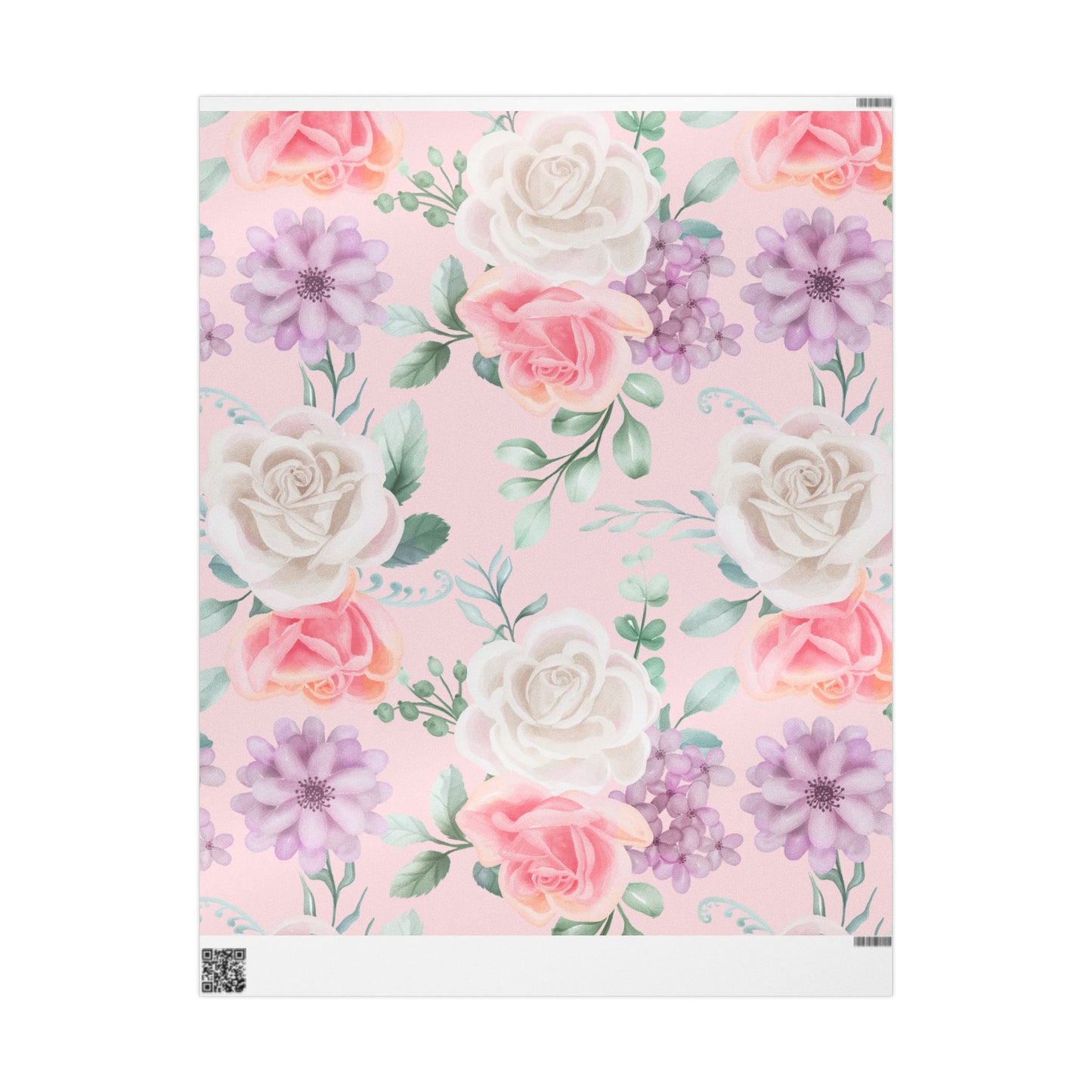 Floral Pink Wrapping Paper Roll — Pastel Peony Gift Wrap for Mother's Day & Birthdays