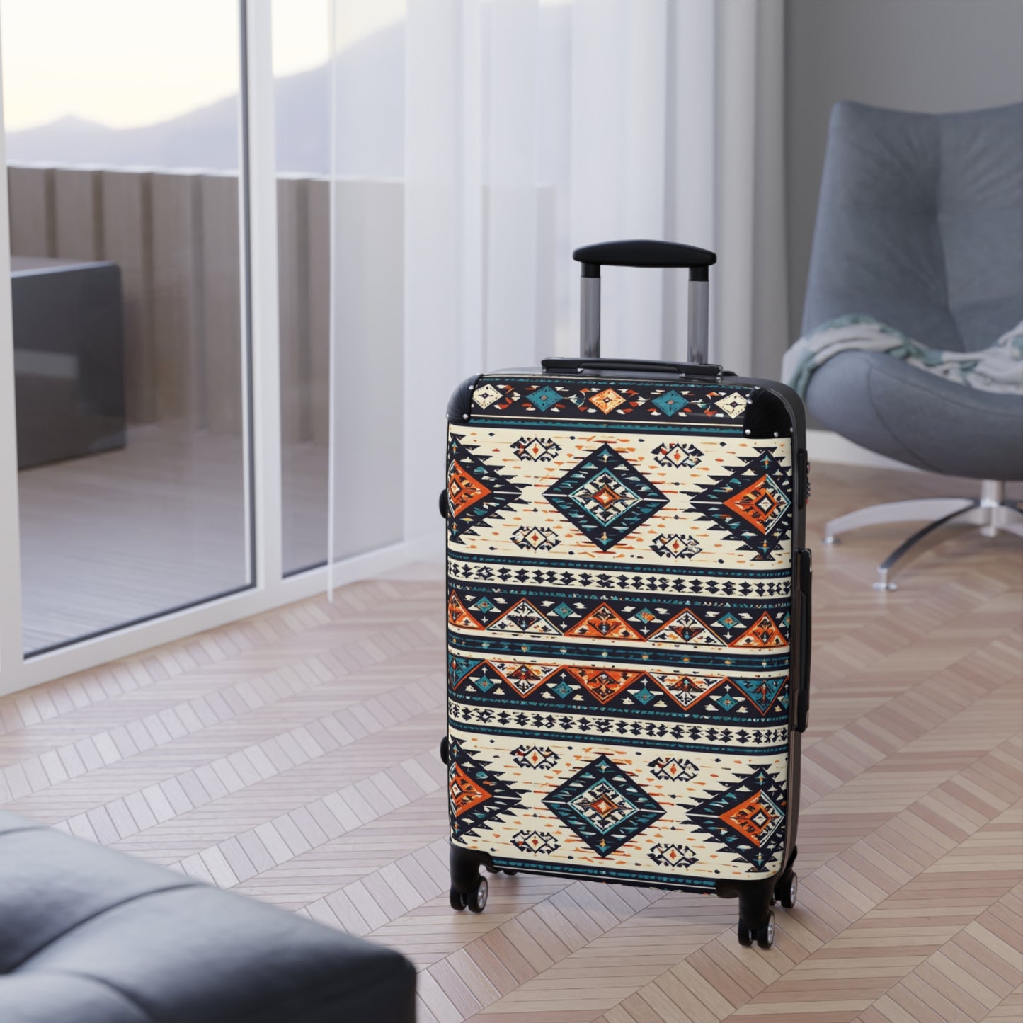 Aztec Travel Suitcase – Southwestern Pattern Carry-On Luggage