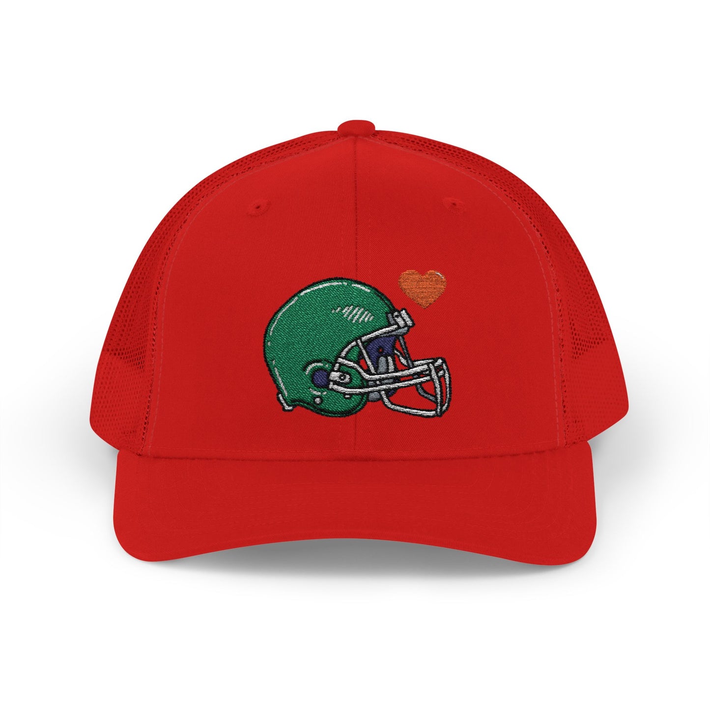 Snapback Trucker Cap with Football Heart Design - Perfect for Sports Fans, Gifts for Gamers, Casual Outings, Tailgating, and Team Spirit - TRV
