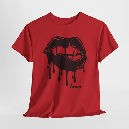 Edgy Graphic Tee - Dripping Lips Design - Unisex Heavy Cotton Tee