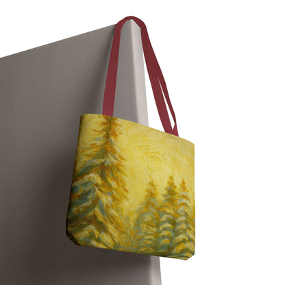 Eco-friendly canvas tote bag with abstract artistic print, perfect for beach or everyday use, by Printify.
