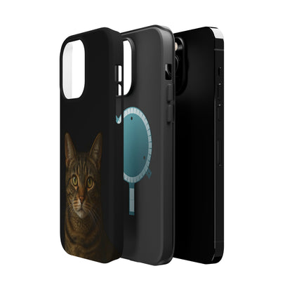 Magnetic Impact-Resistant Phone Case — Realistic Tabby Cat Portrait