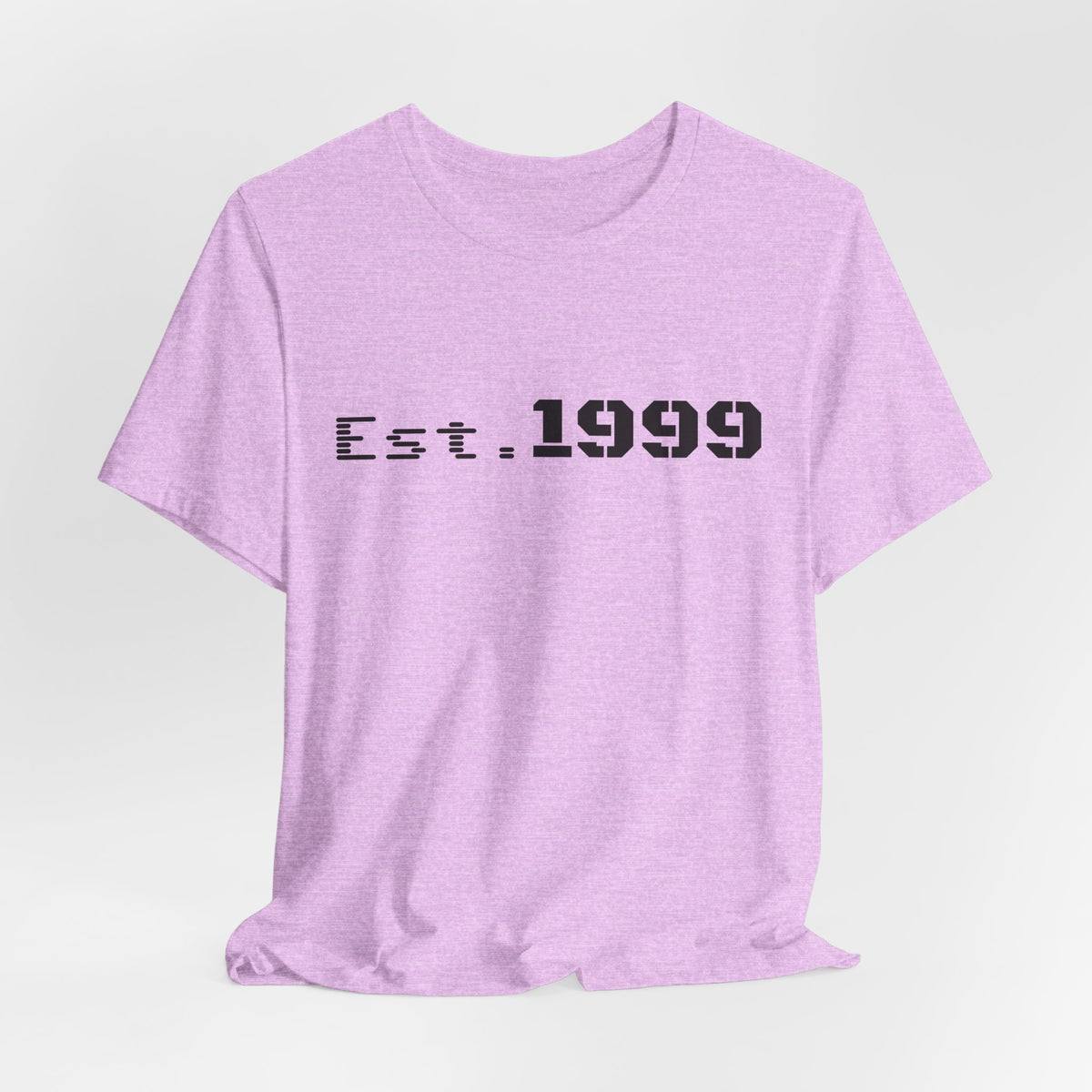 Vintage minimalist Est. 1999 T-shirt by Printify featuring a clean design and bold birth year text on comfortable cotton fabric.