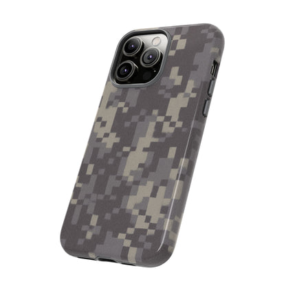 Digital camouflage tough phone case by Printify, rugged protective cover for smartphones with a durable camouflage design.