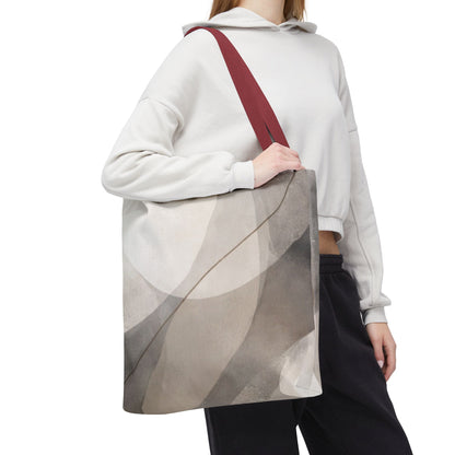 Neutral Abstract Watercolor Waves Tote Bag | All-Over Print