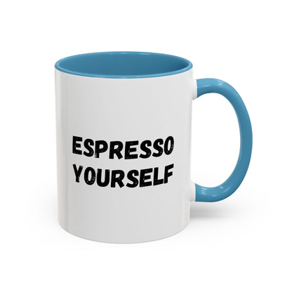 Espresso Yourself Coffee Mug - Fun Black Accented Mug for Coffee Lovers, Great Gift for Birthdays, Christmas, and Housewarming