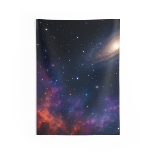 Galaxy Nebula wall tapestry featuring starry space design, perfect for bedroom decor, by Printify.