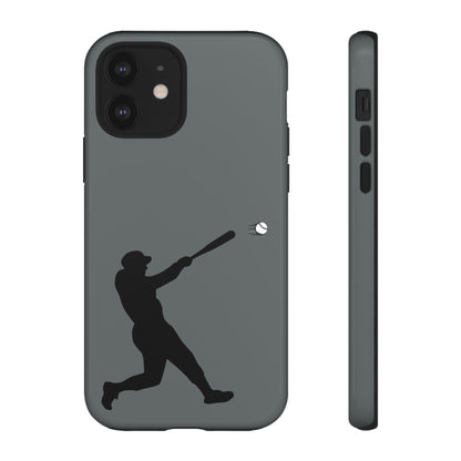 Printify baseball batter phone case, tough protective smartphone cover featuring a baseball player design for fans.