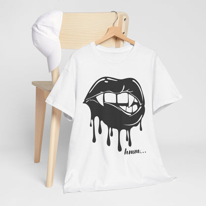 Edgy Graphic Tee - Dripping Lips Design - Unisex Heavy Cotton Tee