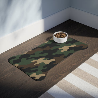 Camo Pet Feeding Mat — Waterproof Non‑Slip Placemat for Dogs & Cats