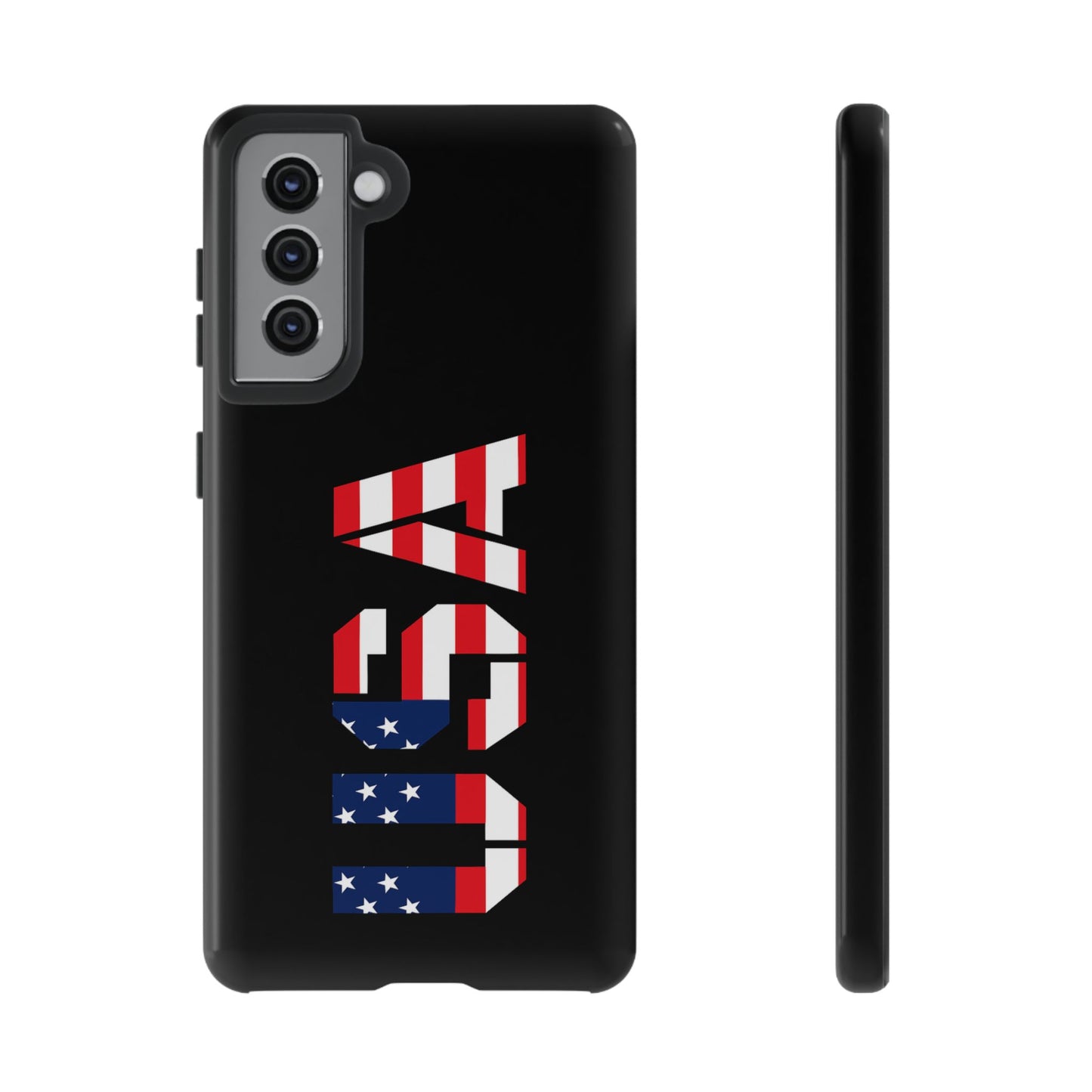 USA patriotic American flag phone case by Printify, rugged protective cover for smartphones with bold flag design.