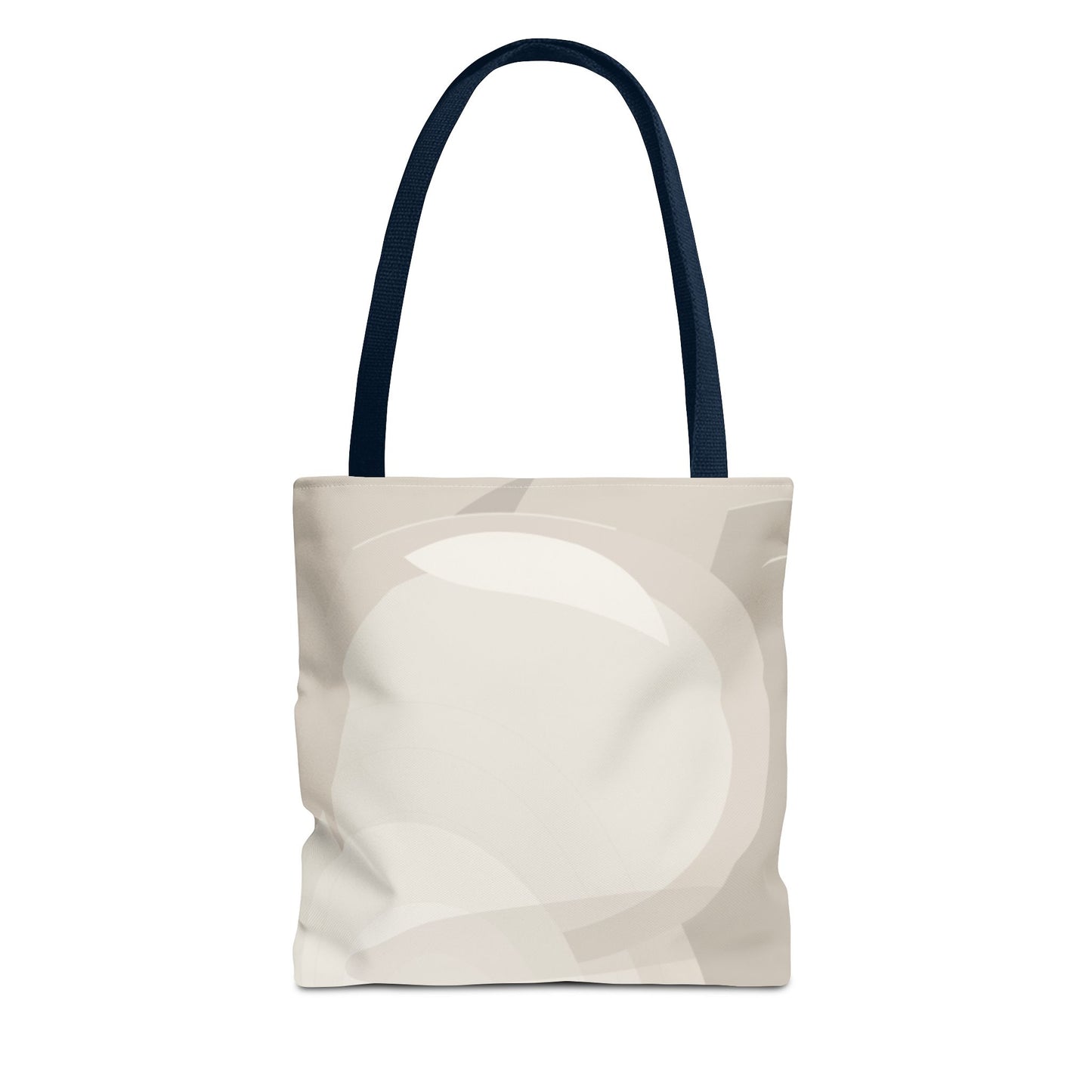 Neutral Abstract Circle Pattern Tote Bag | Minimal Beige AOP Canvas