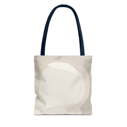 Neutral Abstract Circle Pattern Tote Bag | Minimal Beige AOP Canvas