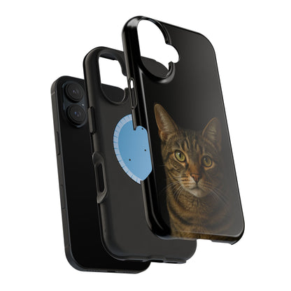 Magnetic Impact-Resistant Phone Case — Realistic Tabby Cat Portrait