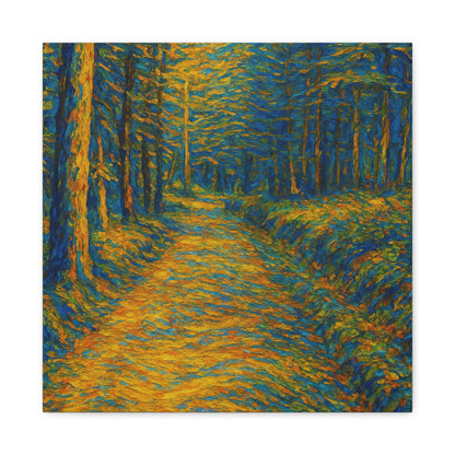 Van Gogh Style Forest Canvas Art | Nature Wall Decor, Home Office Accent, Gift for Nature Lovers, Gallery Wrapped, Living Room Wall Art - TRV