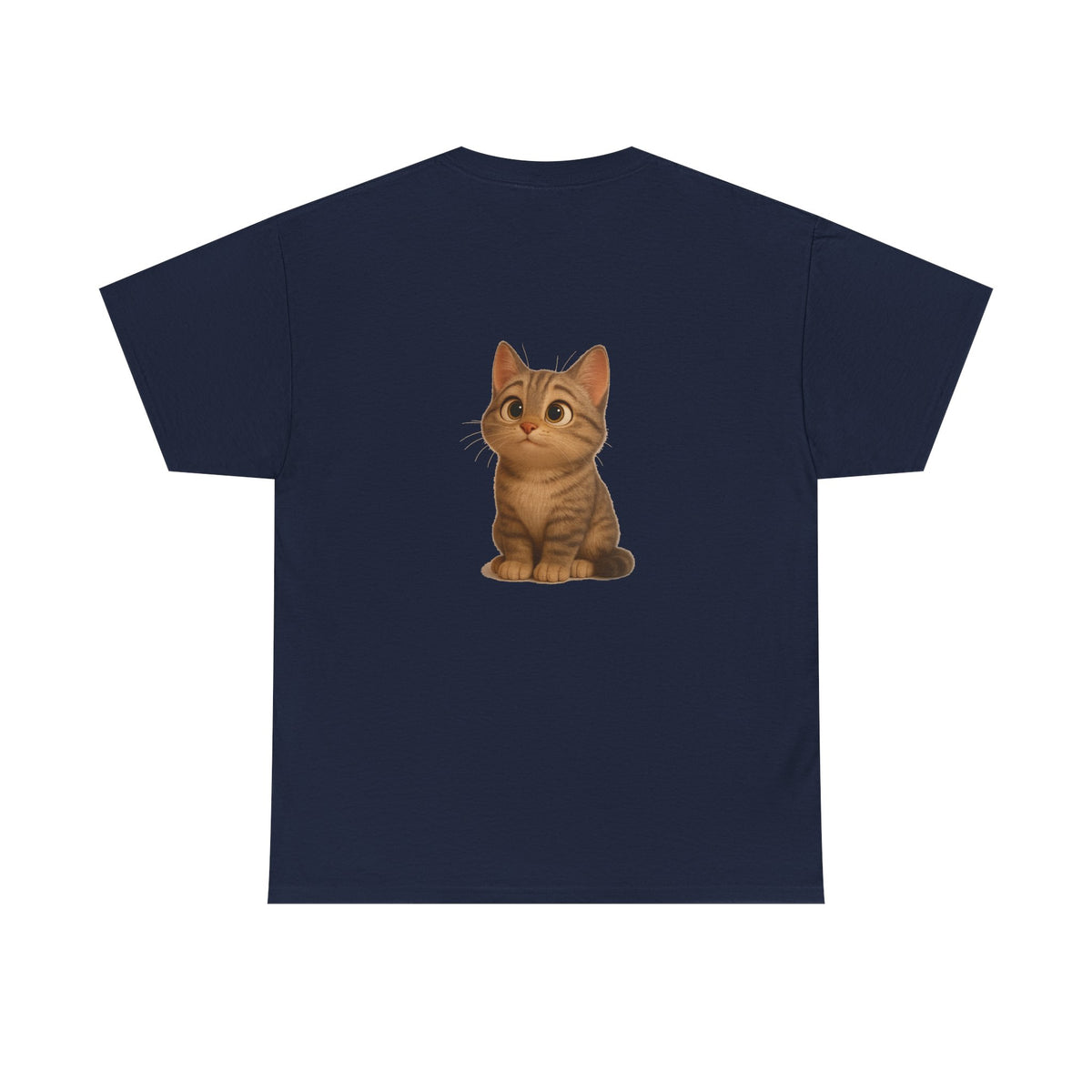 Brown kitten graphic T-shirt for cat lovers, featuring a cute feline design on a comfortable Printify T-shirt.