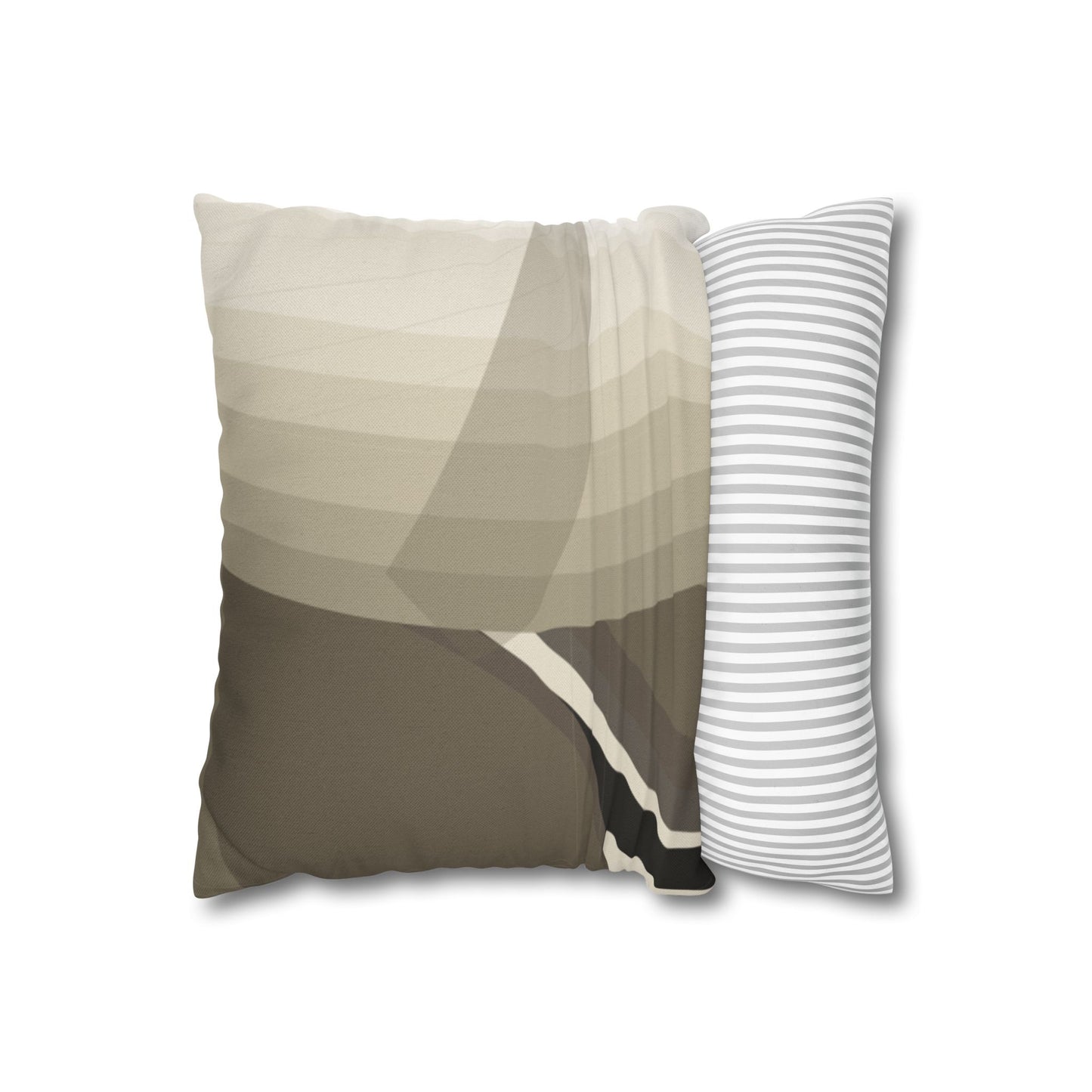 Abstract Neutral Leaf Artwork Pillowcase | Square Pillowcase