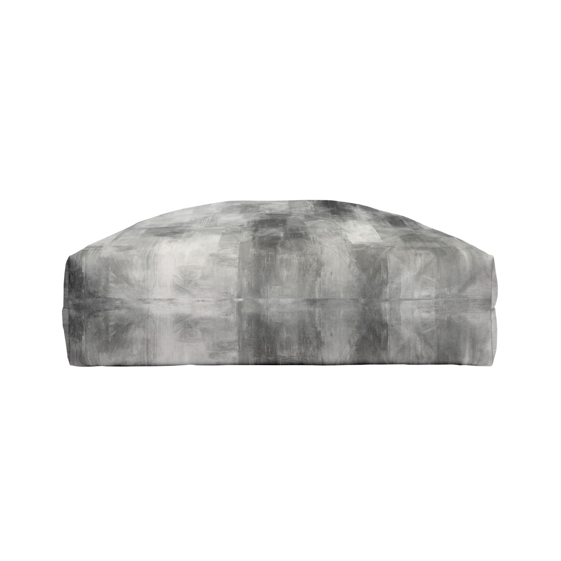 Gray abstract print weekender tote bag for women, stylish travel bag with spacious interior and comfortable shoulder straps.