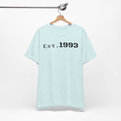 Est. 1993 Unisex Jersey Tee - Vintage Style Shirt, Birthday Gift, Casual Outfit, Celebration Top, Custom Year Shirt