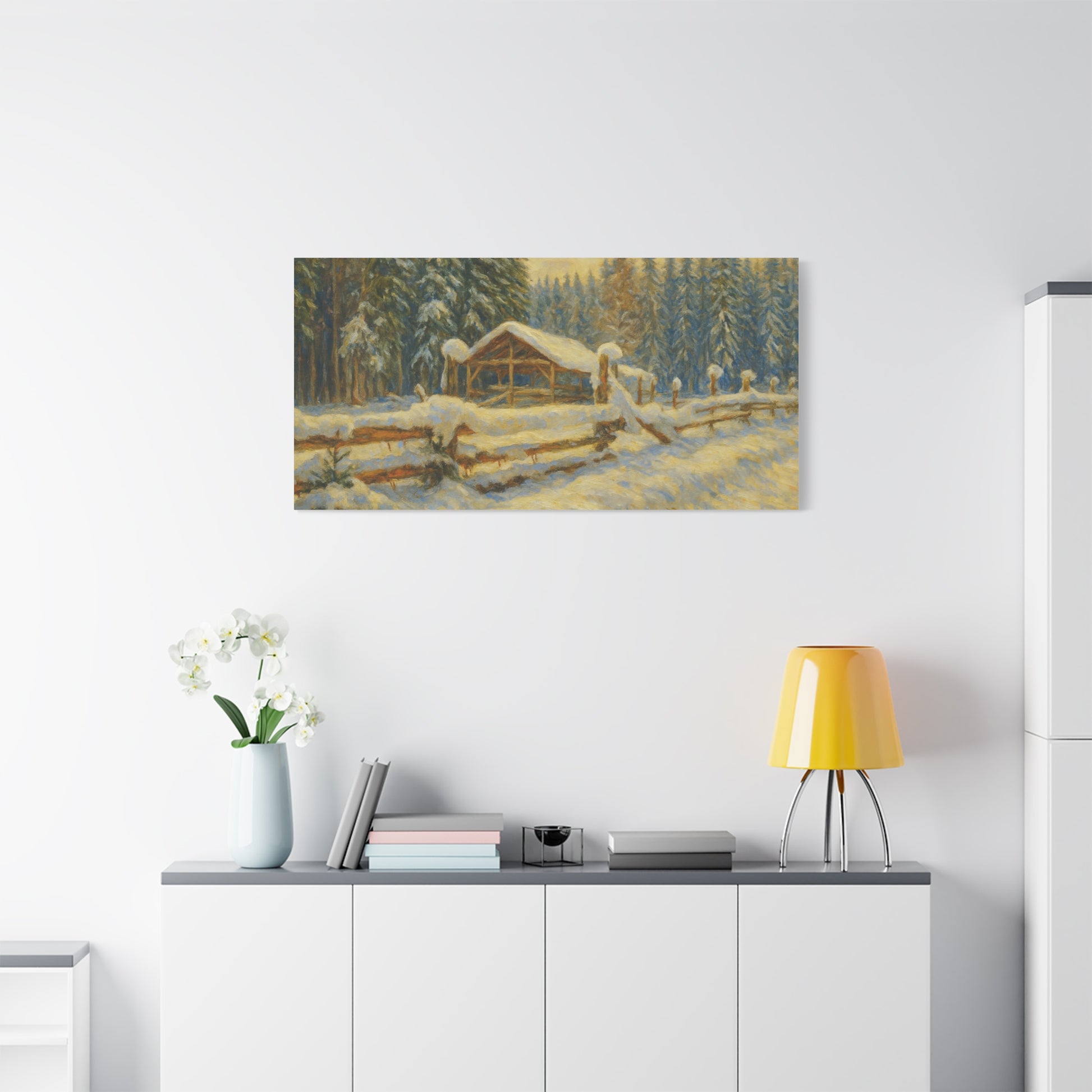 Canvas Wall Art, Winter Landscape Print, Home Decor, Rustic Art, Gift for Nature Lovers, Holiday Decoration - TRV
