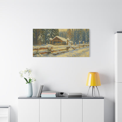 Canvas Wall Art, Winter Landscape Print, Home Decor, Rustic Art, Gift for Nature Lovers, Holiday Decoration - TRV