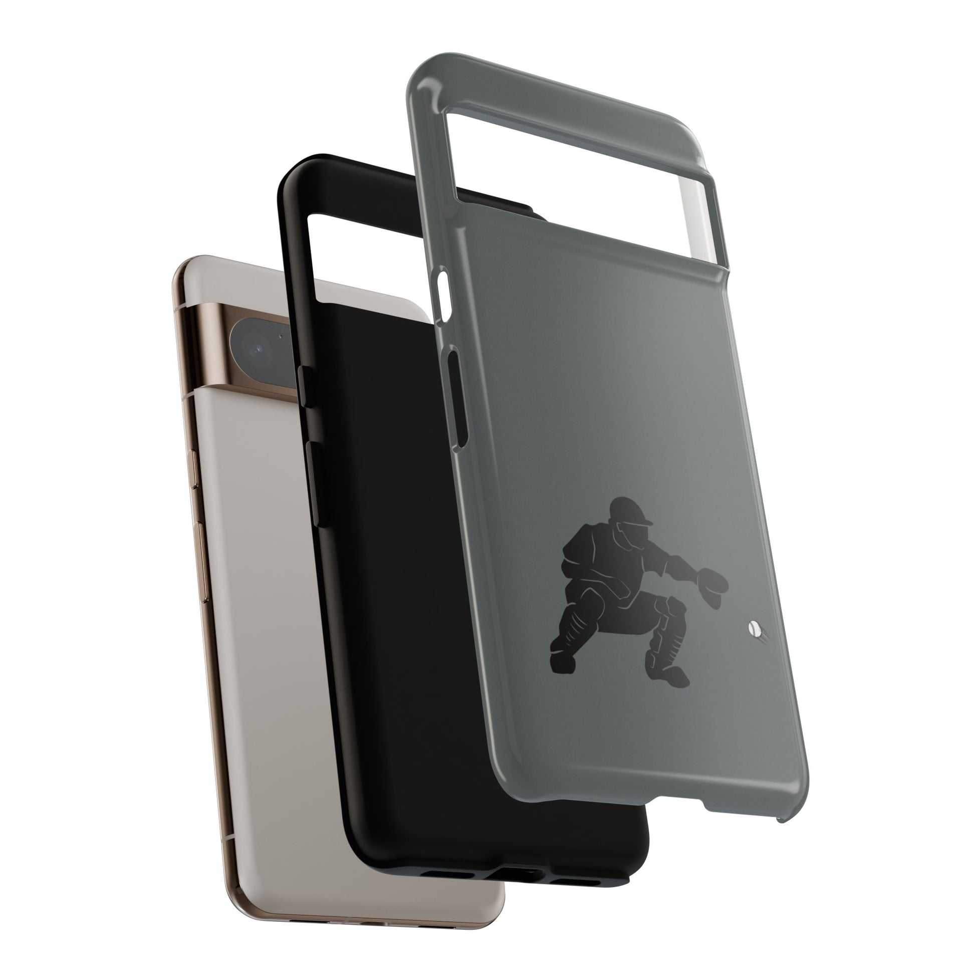 Printify baseball catcher phone case, tough protective cover with detailed catcher design for smartphones.