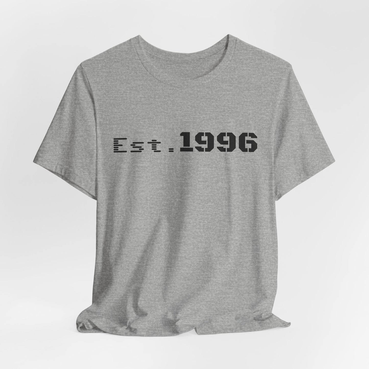 Vintage Est. 1996 T-shirt by Printify featuring a classic design, perfect for birthday gift or casual wear.