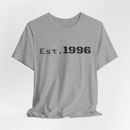 Vintage Est. 1996 T-shirt by Printify featuring a classic design, perfect for birthday gift or casual wear.