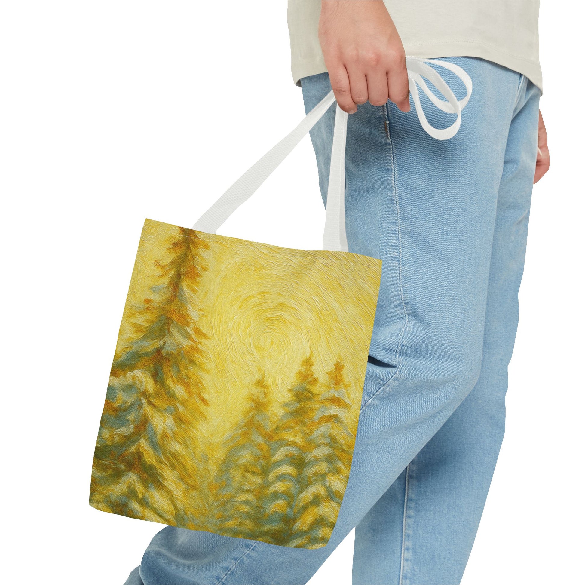 Eco-friendly canvas tote bag with artistic abstract design, perfect for beach trips and everyday use.