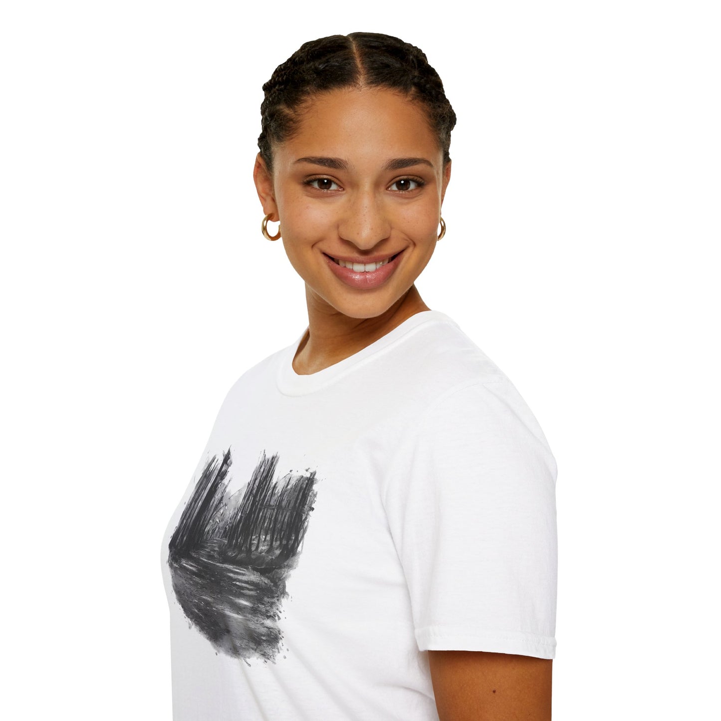 Minimalist Nature-Inspired Unisex Softstyle T-Shirt, Casual Wear, Everyday Style, Gift for Nature Lovers, Eco-Friendly Fashion