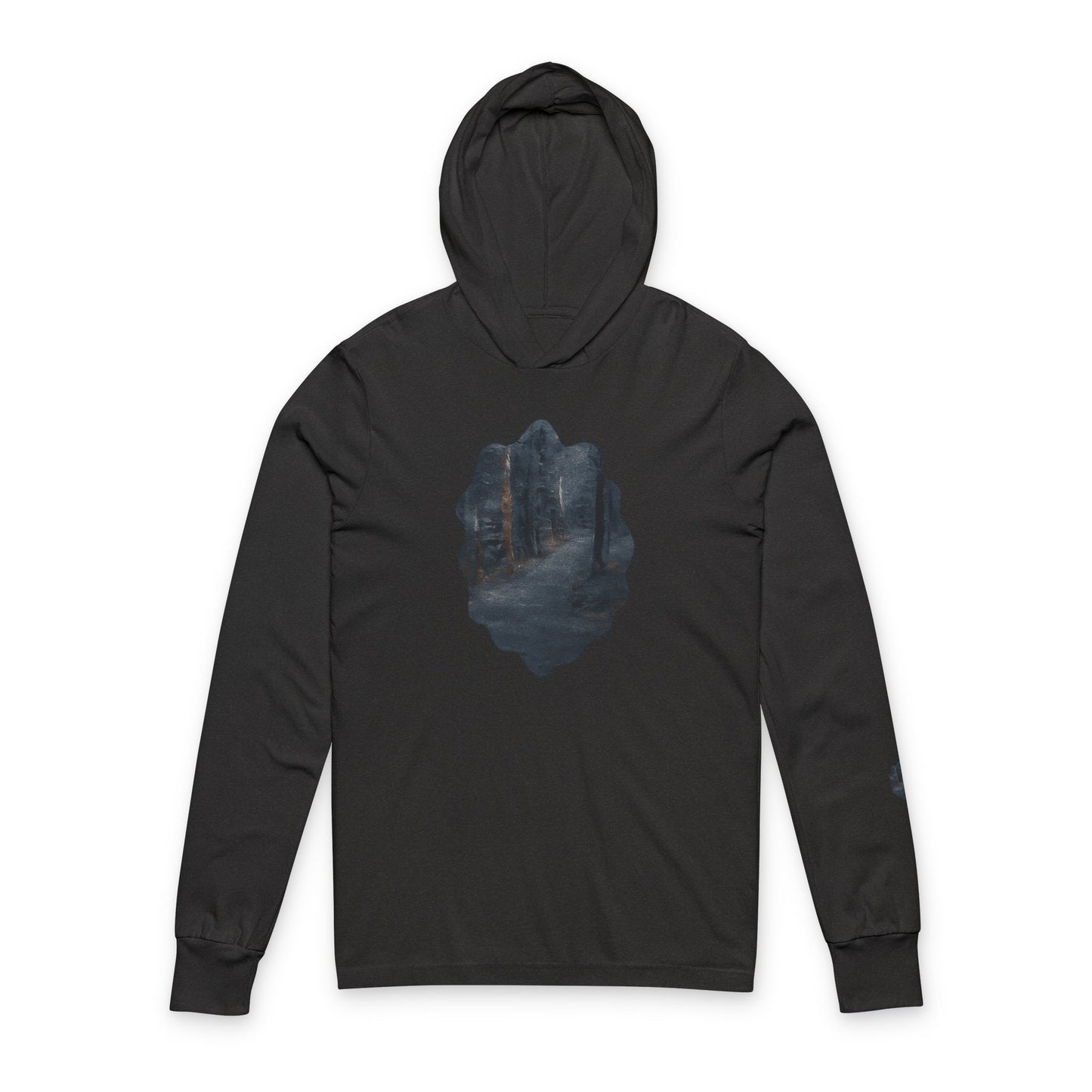 Unisex Hooded Long Sleeve Tee with Dreamy Forest Design | Cozy Casual Wear, Perfect for Camping, Hiking, Gift for Nature Lovers - TRV
