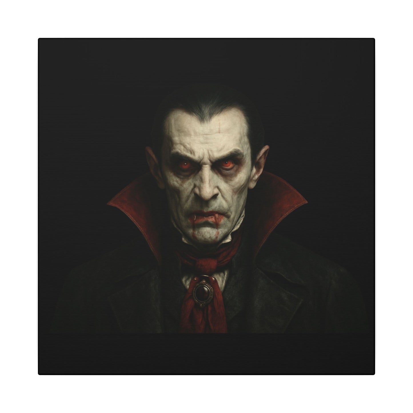 Vampire Portrait Canvas Wall Art – Gothic Dracula Matte Stretched Print