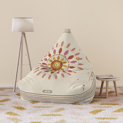 Boho Sunburst Bean Bag Cover — Floral Mandala Pattern