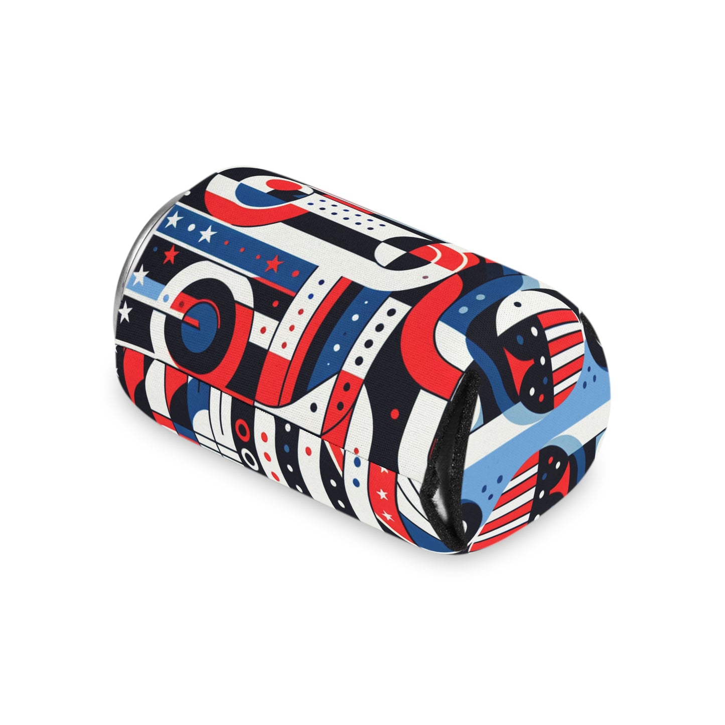 Modern Abstract American Flag Can Cooler