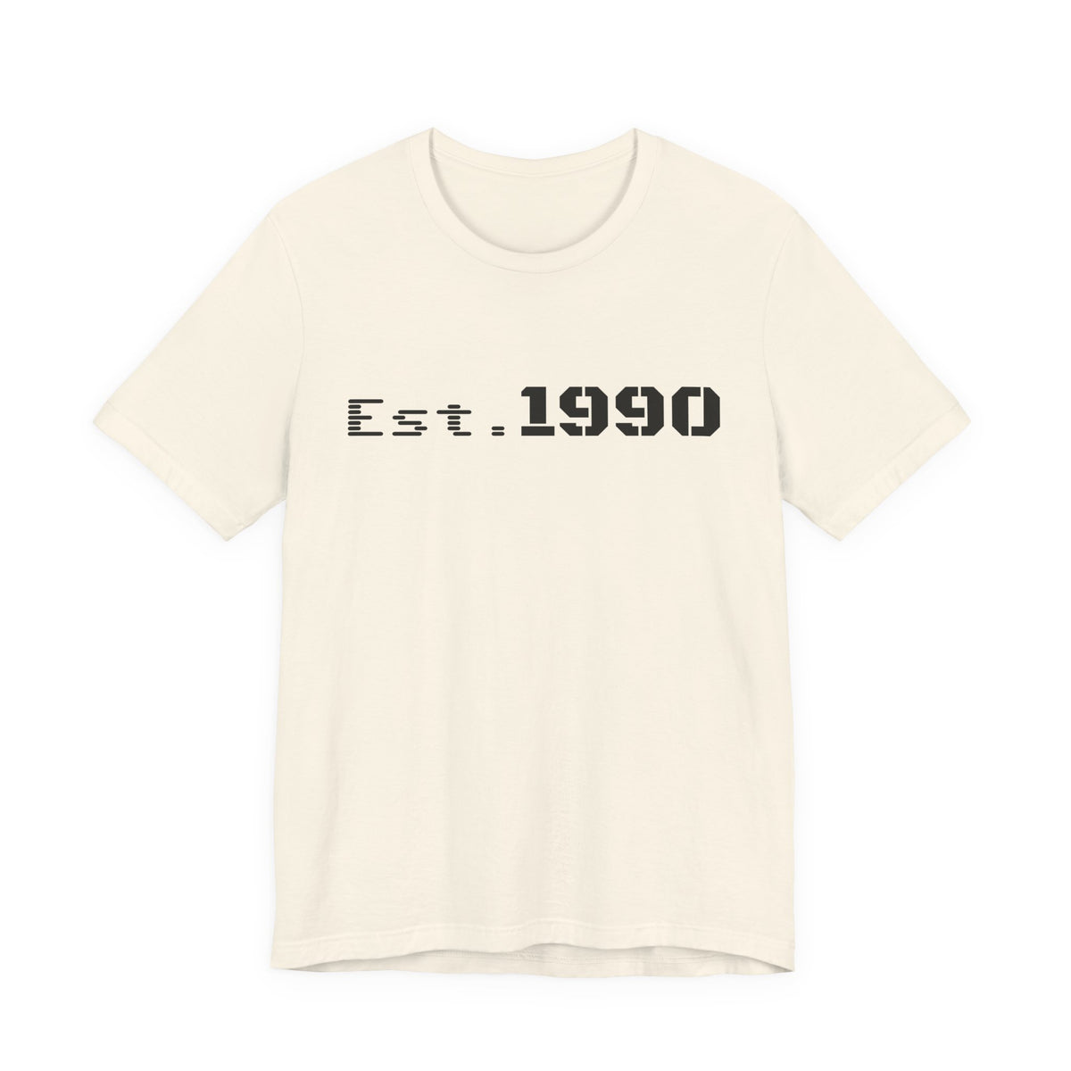 Vintage Est. 1990 T-Shirt from Printify, featuring classic birth year design on a comfortable casual tee.