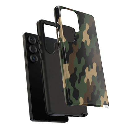 Camouflage Tough Phone Case by Printify featuring rugged camo design and durable protective material for smartphones.