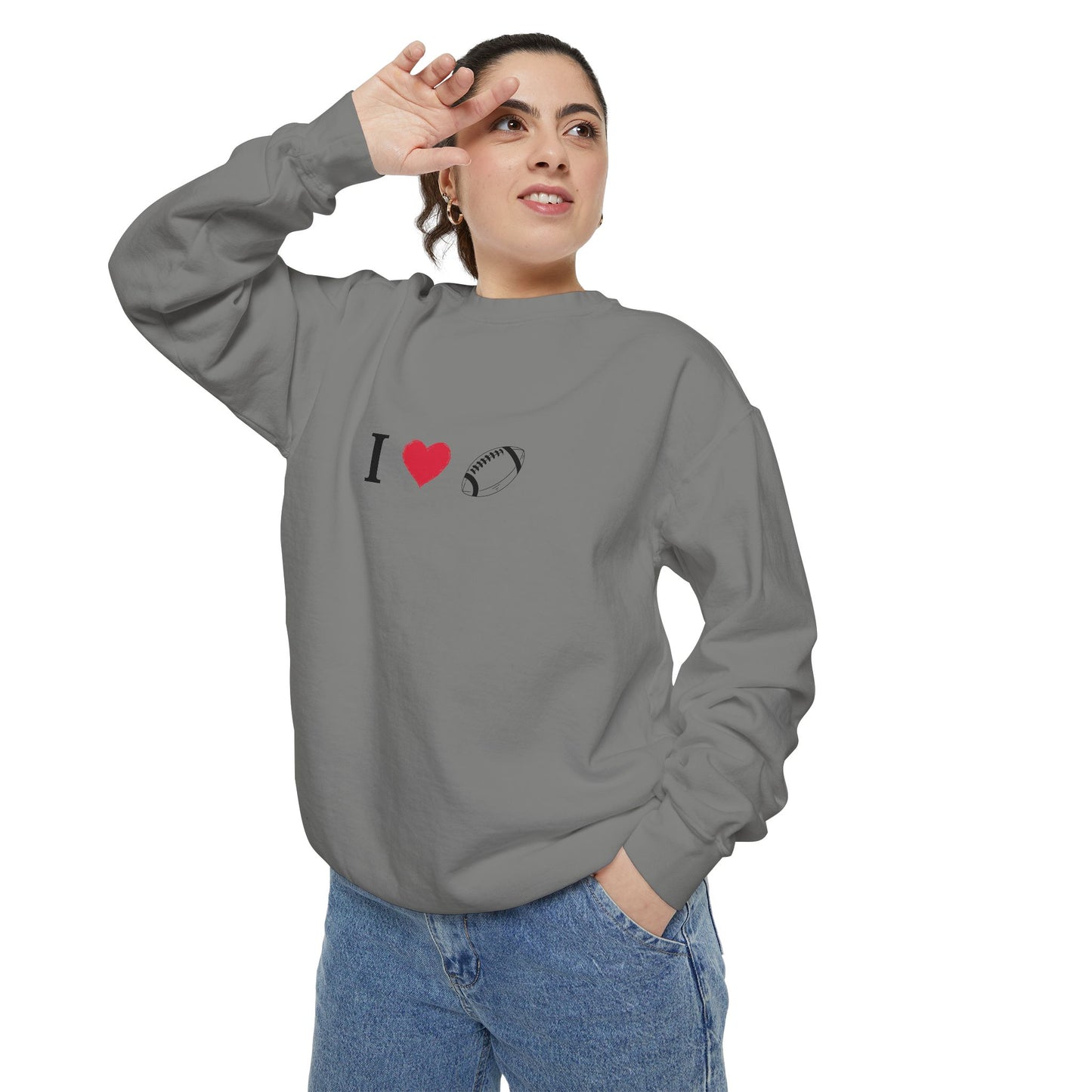 Unisex Sweatshirt, I love Football, Cozy, Perfect for Everyday Wear, Gift Idea for Friends, Couples, and Special Occasions - TRV